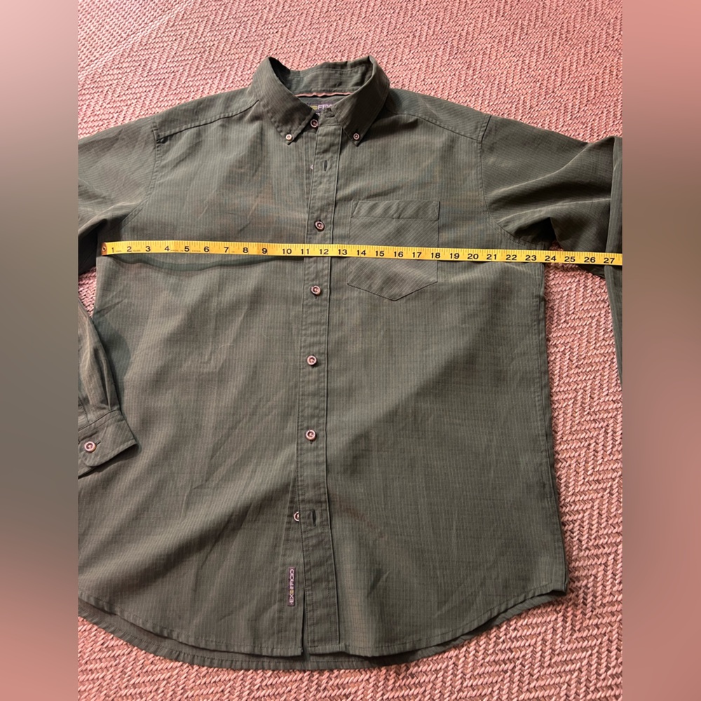 Exofficio Mens Size Large Hiking Travel Poly Blend Long Sleeve Button Down - Picture 10 of 16